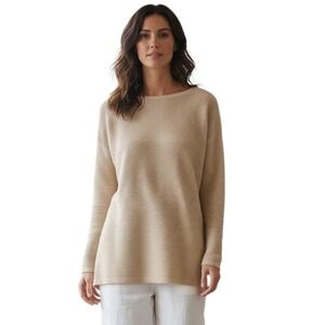 Eileen Fisher Silk Cashmere Quiet Luxury Women's size Medium Classy Prep Sweater